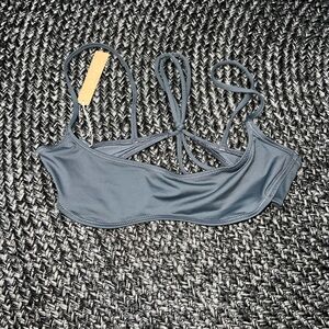 Skims Micro Scoop Bikini Top L - Size Large Skims Bikini Top in Gunmetal